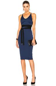 David Koma Side Cut Out Pencil Dress In Black In Blue