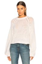 R13 Balloon Sleeve Crewneck Sweater In White