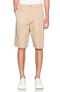 Helmut Lang Washed Sateen Pleated Shorts In Neutrals
