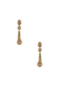Oscar De La Renta Beaded Drop Earring In Metallics