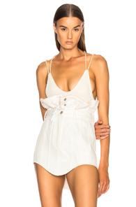 Y Project For Fwrd Velvet Bodysuit In White