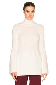 Rosetta Getty Bell Sleeve Sweater In White
