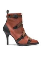 Chloe Tracy Leather Cross Strap Ankle Boots In Brown