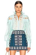 Zimmermann Moncur Studded Blouse In Green