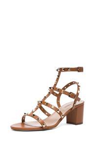 Valentino Rockstud Leather Sandals T.60 In Brown
