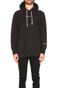 Champion Reverse Weave Oversized Hooded Sweatshirt In Black