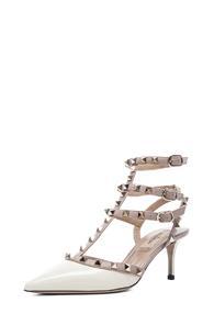 Valentino Rockstud Patent Slingbacks T.65 In Neutrals