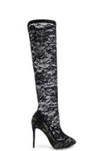 Dolce & Gabbana Stretch Lace Boots In Black