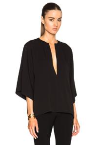 Helmut Lang Silk Square Top In Black