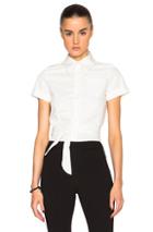 Mm6 Maison Margiela Poplin Tie Top In White
