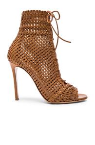 Gianvito Rossi Woven Leather Booties In Brown