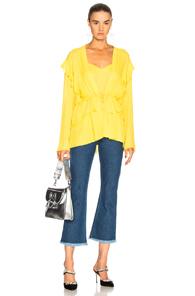 Sally Lapointe Drawstring Top In Yellow