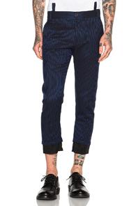 Haider Ackermann Cropped Trousers In Blue,stripes