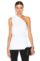 Cushnie Et Ochs Stretch Cady One Shoulder Top In White