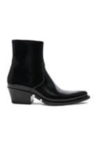 Calvin Klein 205w39nyc Leather Short Western Boots In Black