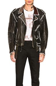Enfants Riches Deprimes Subhumans Leather Jacket In Black