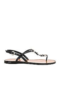 Valentino Cagestuds Thong Sandal In Black