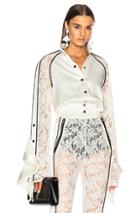 David Koma Lace Sleeve Ruffle Jacket In White
