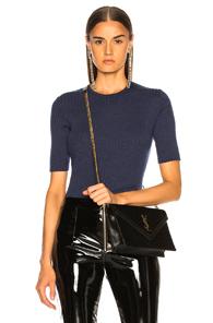 Victoria Beckham Fine Gauge Cashmere Top In Blue