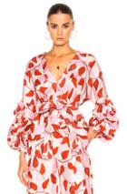 Johanna Ortiz Yoko Blouse In Abstract,pink,red