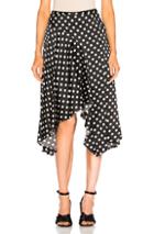 Caroline Constas Flounce Skirt In Black,geometric Print