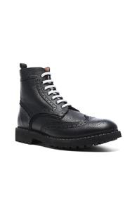 Givenchy Leather Wingtip Boots In Black