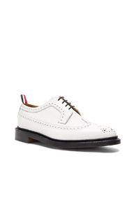 Thom Browne Contrast Longwing Leather Brogues In White
