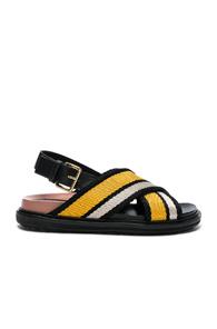 Marni Fussbett Sandals In Yellow,stripes