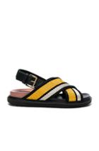 Marni Fussbett Sandals In Yellow,stripes
