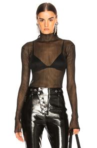Dion Lee Sheer Knit Top In Black