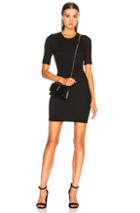 Enza Costa Stretch Rib Short Sleeve Dress In Black