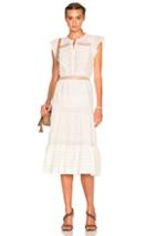 Ulla Johnson Tatyana Embroidered Cotton Silk Dress In White
