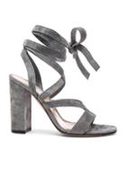 Gianvito Rossi Suede Janis High Sandals In Gray