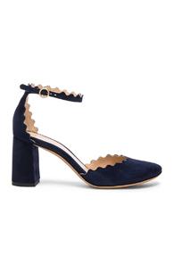 Chloe Suede Lauren Ballerina Pumps In Blue