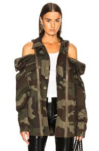 Faith Connexion Zip Parka In Green,abstract