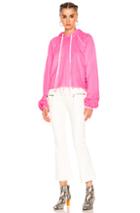 Unravel For Fwrd Cropped Oversized Sleeve Hoodie In Neon,pink