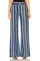 Chloe Striped Canvas Trousers In Blue