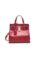 Valentino Medium Studded Piper Handle Bag In Red