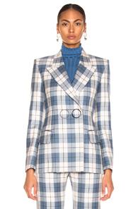 Petar Petrov Joie Blazer In Blue,plaid,white