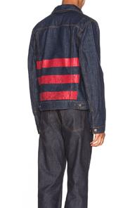 Helmut Lang Re-edition Red Stripe Denim Jacket In Blue