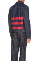 Helmut Lang Re-edition Red Stripe Denim Jacket In Blue