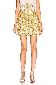 Zimmermann Zippy Scallop Skirt In Paisley,neutral,white
