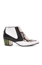 Rodarte Snakeskin Booties In Animal Print,white,black