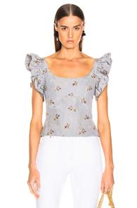 Brock Collection Tinsley Top In Floral,purple