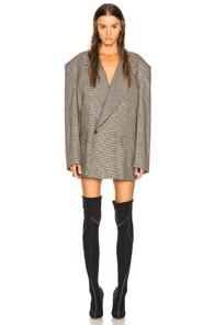 Vetements Oversized Double Breasted Jacket In Brown,plaid,neutral