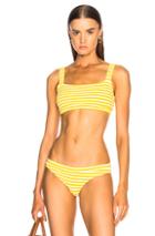 Solid & Striped Madison Rib Bikini Top In Checkered & Plaid,yellow