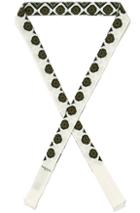 Lanvin Silk Pleated Scarf In White,green,geometric Print