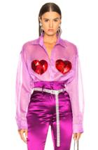 Ashish Classic Sequin Heart Shirt In Pink,purple