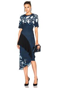 Peter Pilotto Printed Cady Pencil Dress In Blue,floral