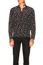 Saint Laurent Motorbikes Shirt In Abstract,black,white